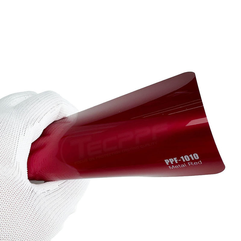 PPF-1010 Metal Merah Warna Mobil Ppf Lapisan 8mil Warna Perubahan Cat Pelindung Film
