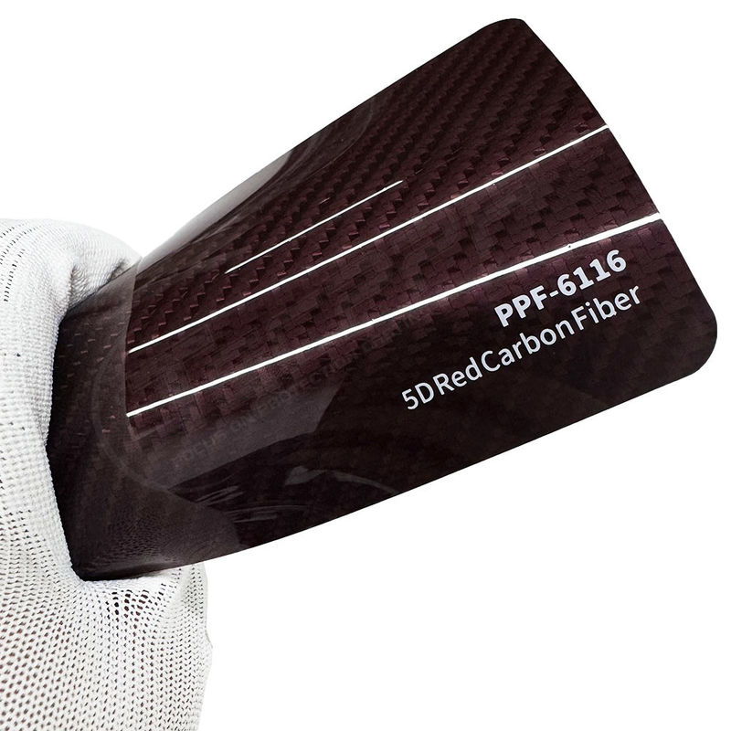 PPF-6116 Merah 8mil Warna Serat Karbon Ppf Film Perlindungan UV