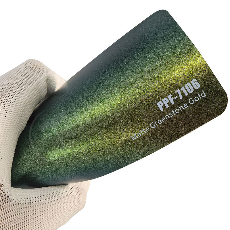 PPF-7106 Matte Greenstone Gold Color Paint Protection Film Untuk Goresan Mobil