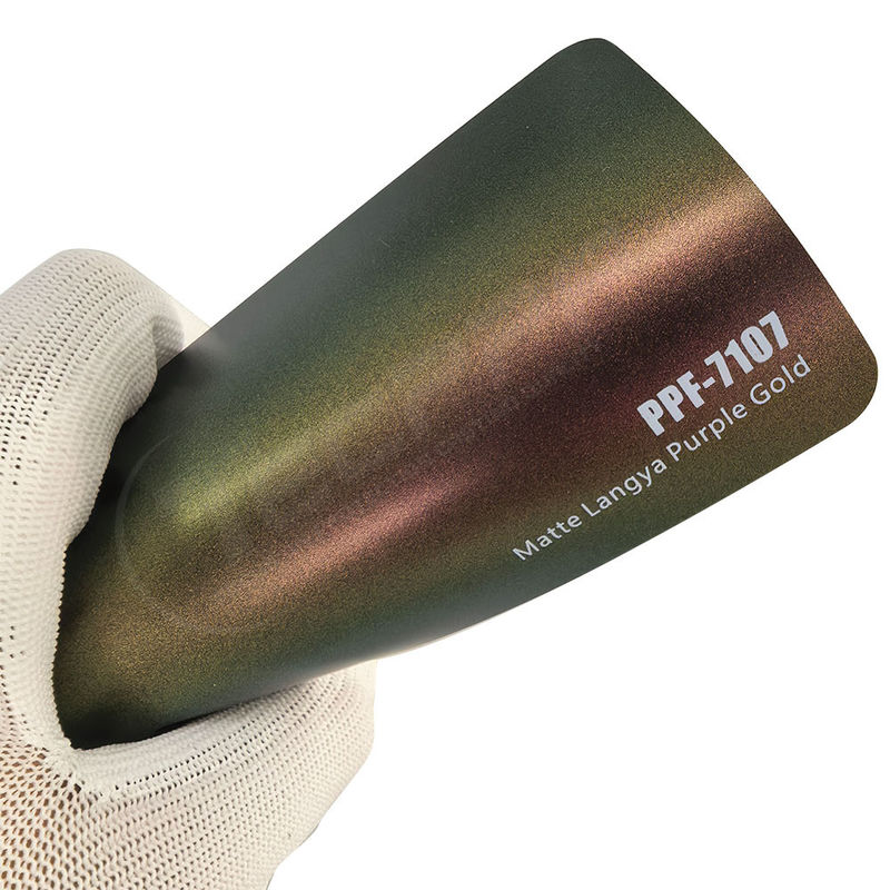PPF-7107 Matte Langya Ungu Emas Warna Cat Pelindung Film Untuk Goresan Mobil