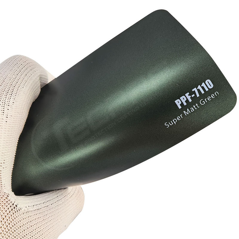 PPF-7110 Super Matt Green Color Paint Protection Film Untuk Goresan Mobil
