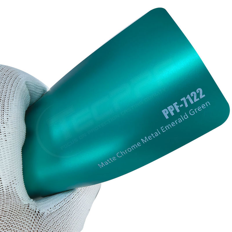 PPF-7122 Matte Chrome Metal Emerald Green Color Paint Protection Film Untuk Goresan Mobil