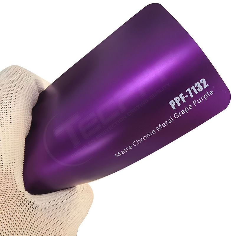 PPF-7132 Matte Chrome Metal Grape Purple Color Paint Protection Film Untuk Car Scratch