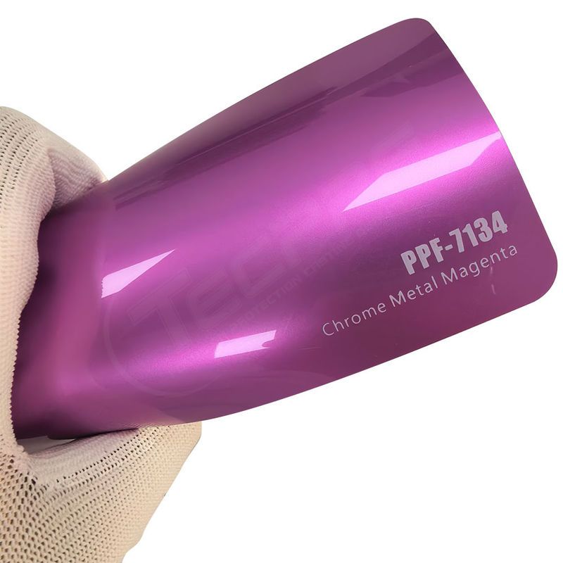PPF-7134 Chrome Metal Magenta Warna Cat Pelindung Film Untuk Goresan Mobil