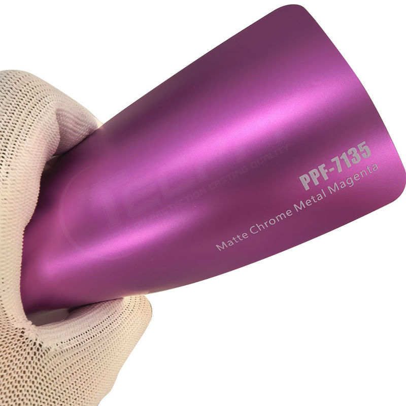 PPF-7135 Matte Chrome Metal Magenta Warna Cat Pelindung Film Untuk Car Scratch
