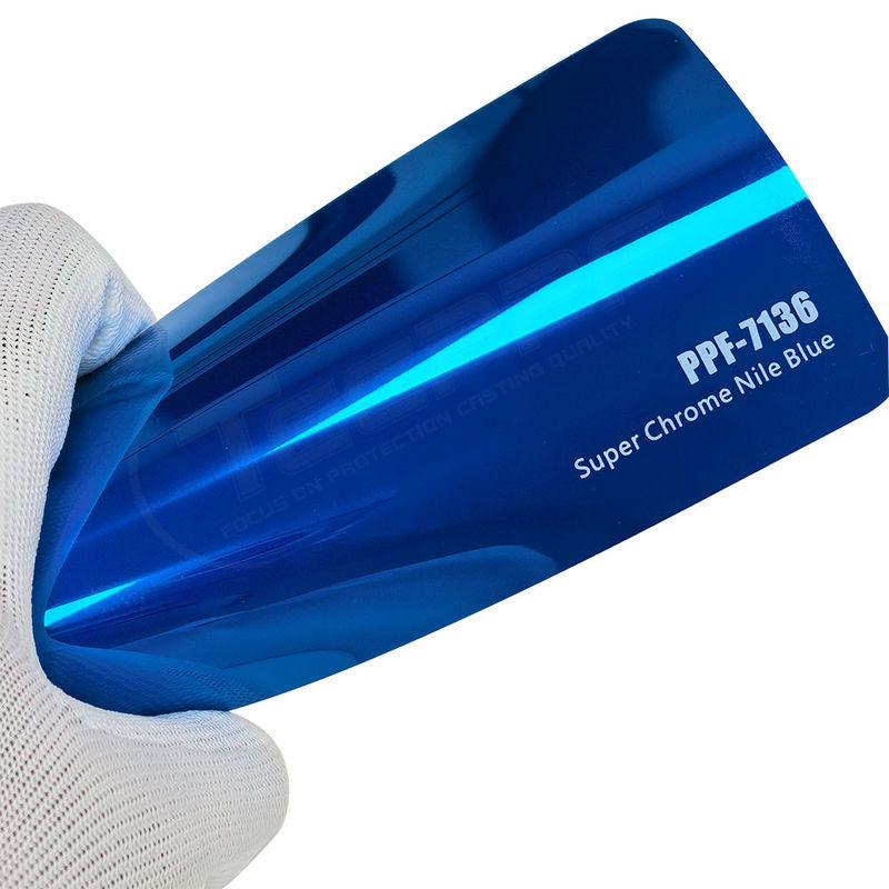 PPF-7136 Super Chrome Nile Blue Color Paint Protection Film Untuk Goresan Mobil