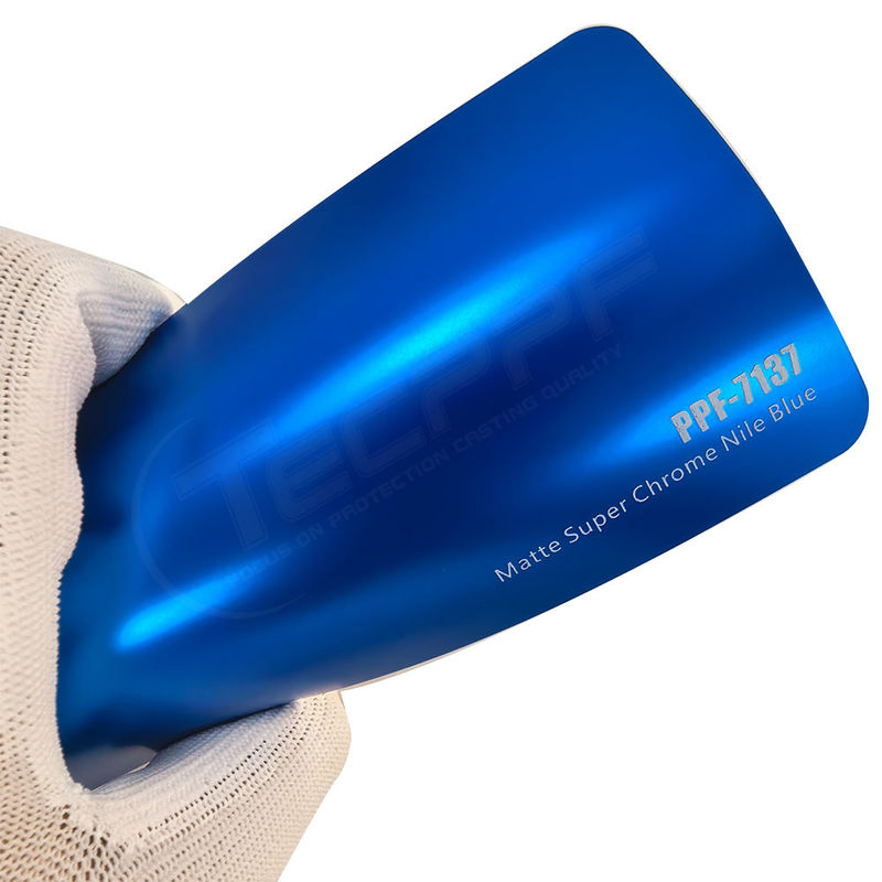 PPF-7137 Matte Super Chrome Nile Blue Color Paint Protection Film Untuk Goresan Mobil